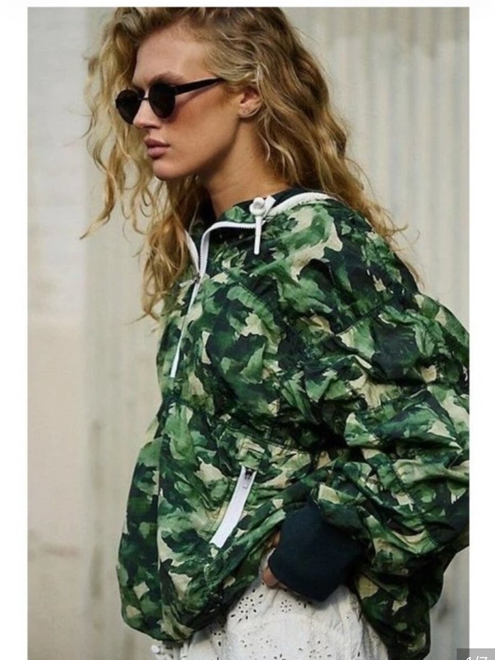 Free People FP Movement Happy Camper Printed Pullover Jacket, Oversized XS